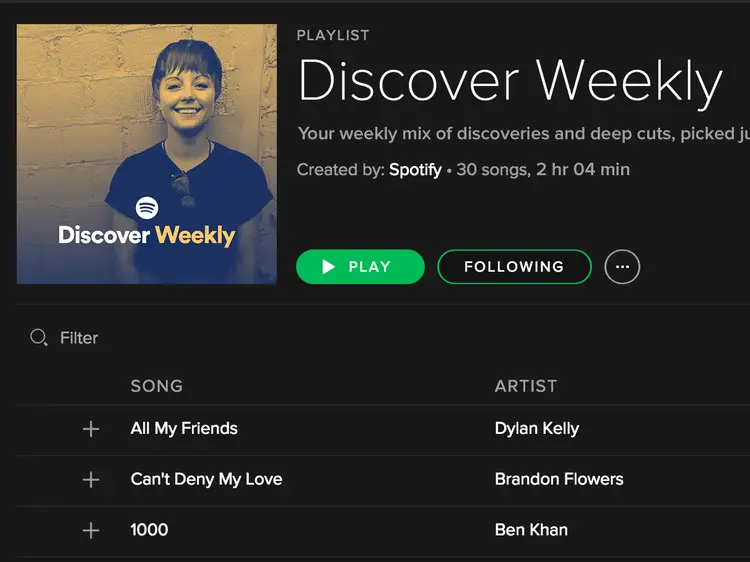 Spotify Discover Weekly